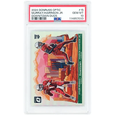Kyler Murray & Marvin Harrison Jr. Arizona Cardinals 2024 Panini Donruss Optic Downtown Duos #15 PSA Authenticated 10 Rookie Card