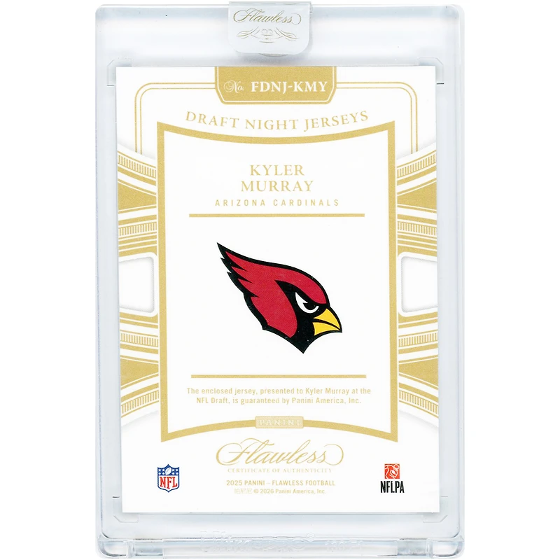 Kyler Murray Arizona Cardinals 2025 Panini Flawless Bronze Draft Night Jersey Relic #FDNJ-KMY #20/25 Card