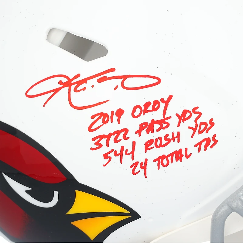 Casque Riddell Speed ​​2023 authentique autographié par Kyler Murray, Arizona Cardinals, avec inscriptions multiples - Édition limitée #5/5