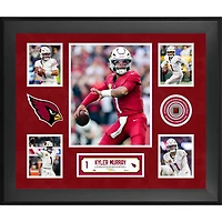 Collage encadré de 5 photos de Kyler Murray (Arizona Cardinals) avec un morceau de ballon de football américain utilisé lors d'un match - Édition limitée à 500 exemplaires