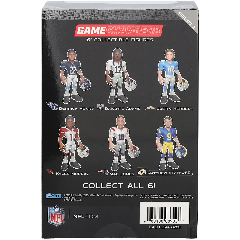 Figurine en vinyle de 15 cm de Kyler Murray, Arizona Cardinals, série 3, GameChangers, couleur unie, rare