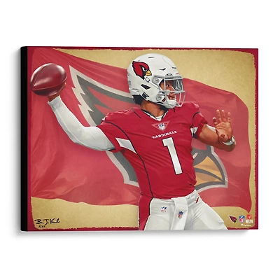 Kyler Murray Arizona Cardinals Stretched 20" x 24" Canvas Giclee Print - Designed & Signed by Artist Brian Konnick - Limited Edition 25