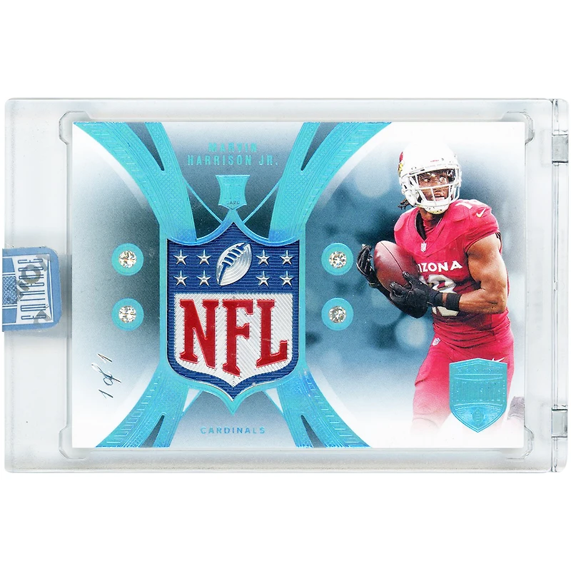 Marvin Harrison Jr. Arizona Cardinals 2024 Panini Eminence Platinum NFL Shield Relic #NFLS-MHJ #1/1 Rookie Card