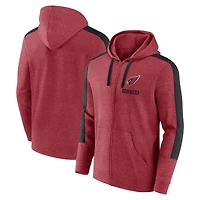 Sweat à capuche entièrement zippé Heather Cardinal Arizona Cardinals Fanatics pour hommes