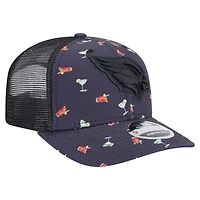 Men's New Era  Navy/Black Arizona Cardinals Adventure Drinks Pattern 9SEVENTY Stretch-Snap Hat
