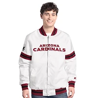 Men's Starter  White Arizona Cardinals Scout Full-Snap Varsity Jacket