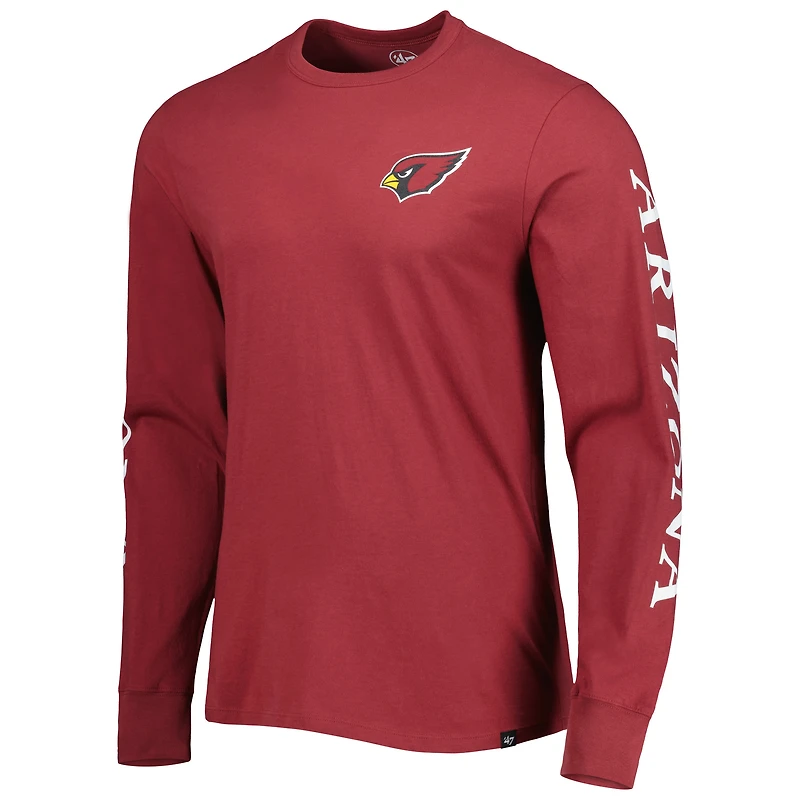 T-shirt à manches longues '47 Cardinal Arizona Cardinals Triple Threat Franklin pour homme