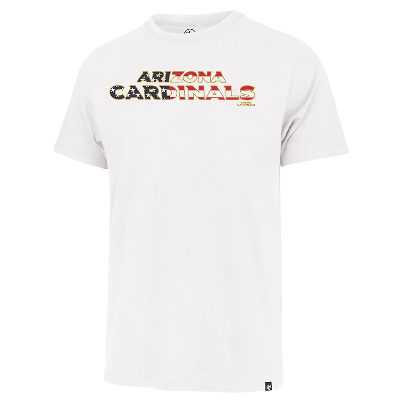 T-shirt Franklin pour hommes avec inscription drapeau des Cardinals de l'Arizona '47 blanc