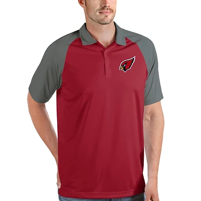 Men's Antigua Cardinal/Steel Arizona Cardinals Nova Polo