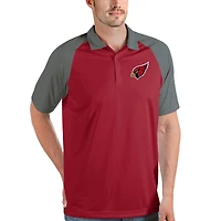 Men's Antigua Cardinal/Steel Arizona Cardinals Nova Polo