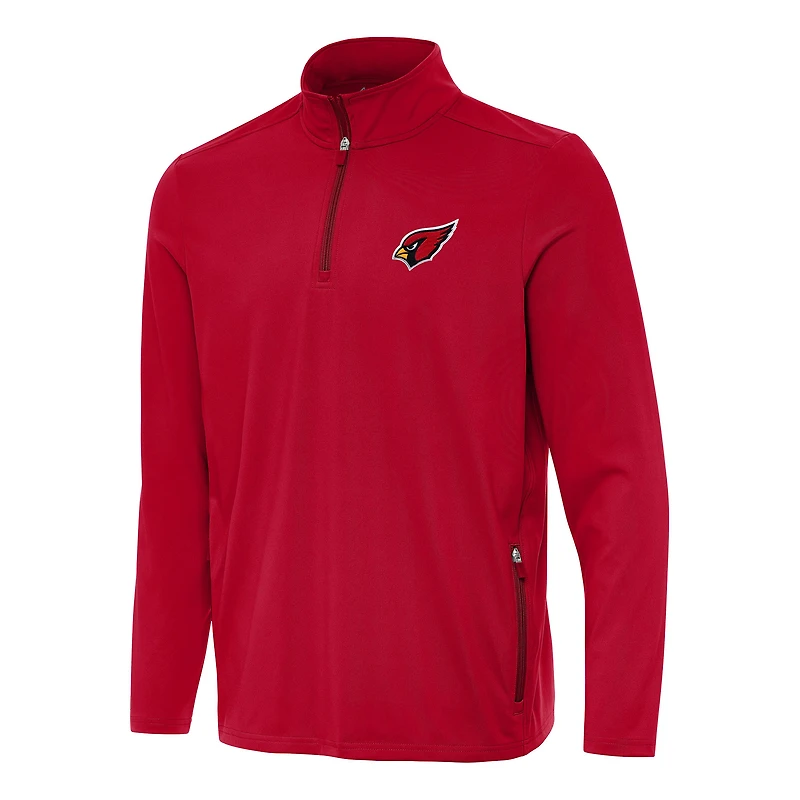 Men's Antigua Cardinal Arizona Cardinals Perilous Quarter-Zip Pullover Top