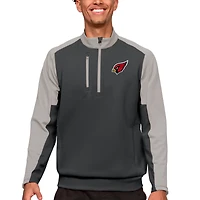 Men's Antigua Charcoal Arizona Cardinals Team Quarter-Zip Pullover Top