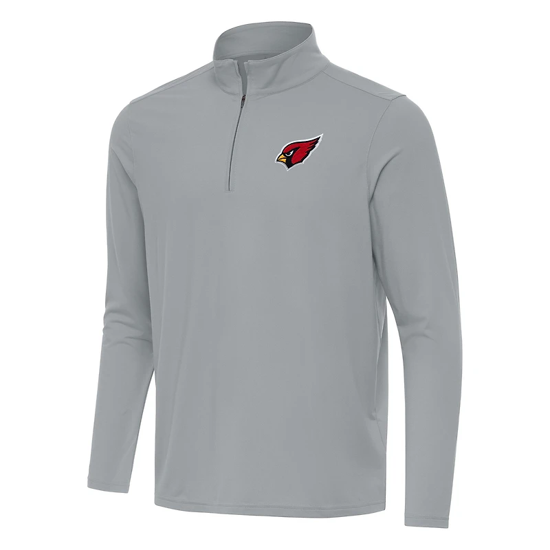 Men's Antigua Gray Arizona Cardinals Intent Quarter-Zip Pullover Top