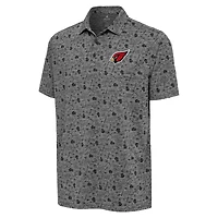 Polo Relentless Antigua Heather Black pour homme des Arizona Cardinals
