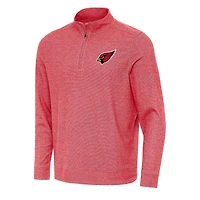 Men's Antigua Heather Red Arizona Cardinals Subtle Quarter-Zip Top