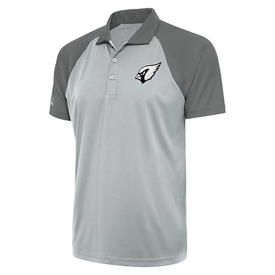 Polo Nova pour homme avec logo métallisé des Cardinals de l'Arizona, argent/gris Antigua