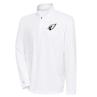 Men's Antigua White Arizona Cardinals Metallic Logo Tribute Quarter-Zip Top