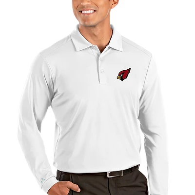 Polo à manches longues blanc Antigua Tribute pour homme, Arizona Cardinals