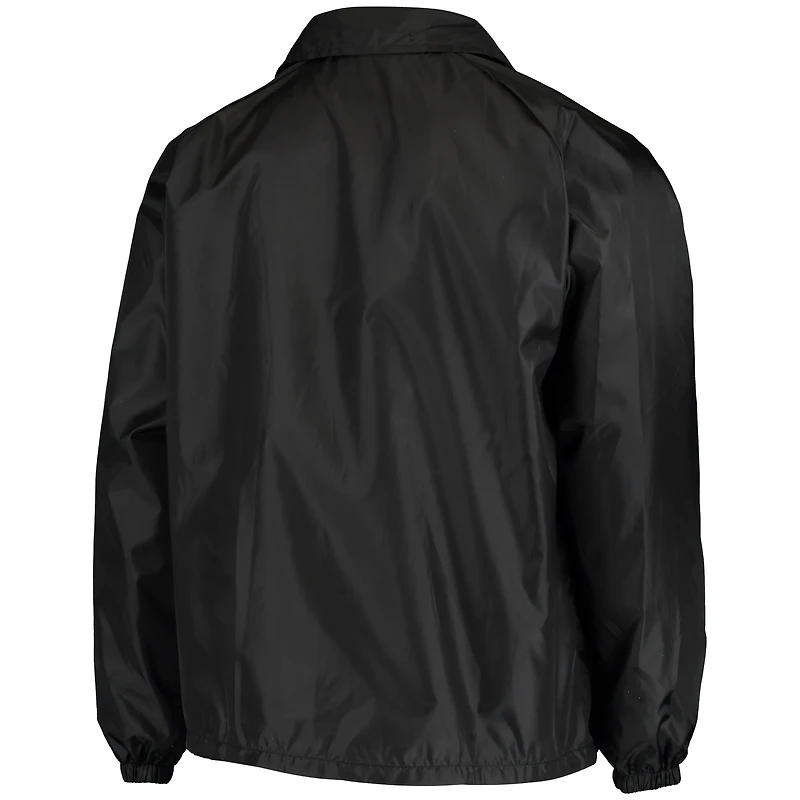 Men's Black Arizona Cardinals Coaches Classic Raglan Full-Snap Windbreaker Jacket