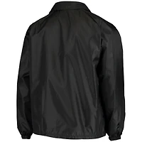 Men's Black Arizona Cardinals Coaches Classic Raglan Full-Snap Windbreaker Jacket