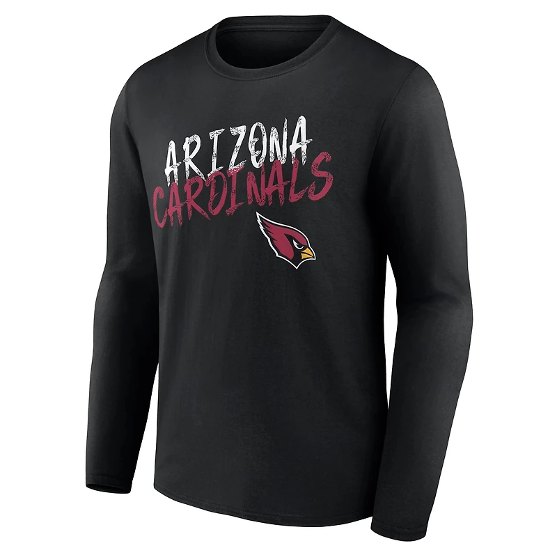 Men's Black Arizona Cardinals Hustle Long Sleeve T-Shirt