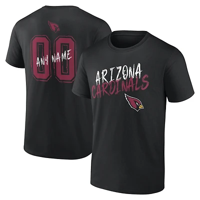 Men's  Black Arizona Cardinals Hustle Personalized Name & Number T-Shirt