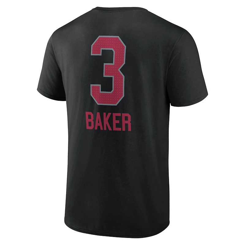 T-shirt noir Budda Baker pour homme avec nom et numéro de l'équipe des Cardinals l'Arizona