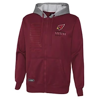 Sweat à capuche entièrement zippé Cardinal Arizona Cardinals Combine Authentic Field Play pour hommes