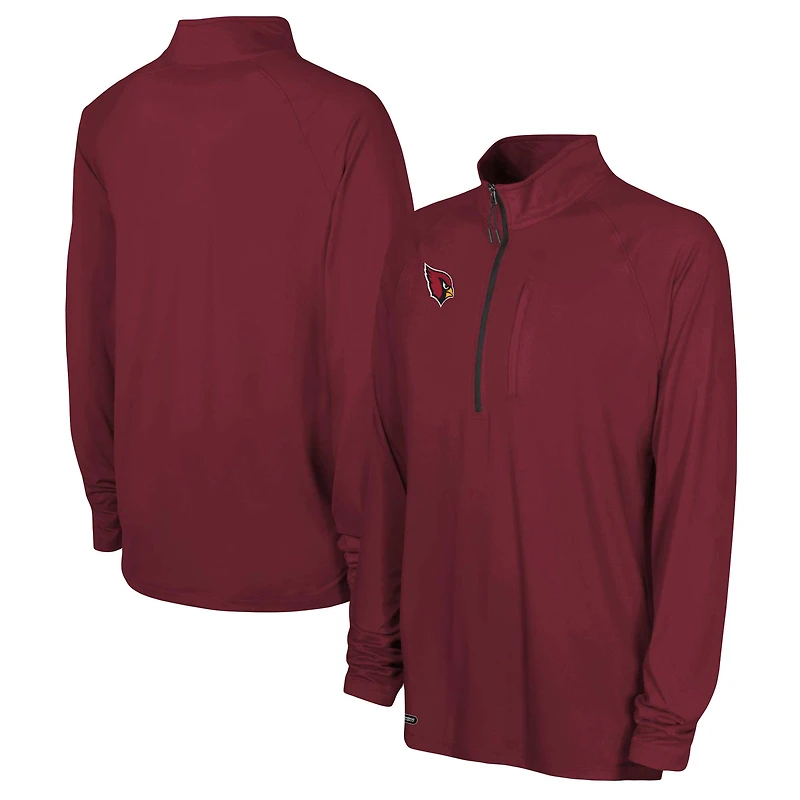 Haut raglan authentique à quart de zip pour homme, Arizona Cardinals.