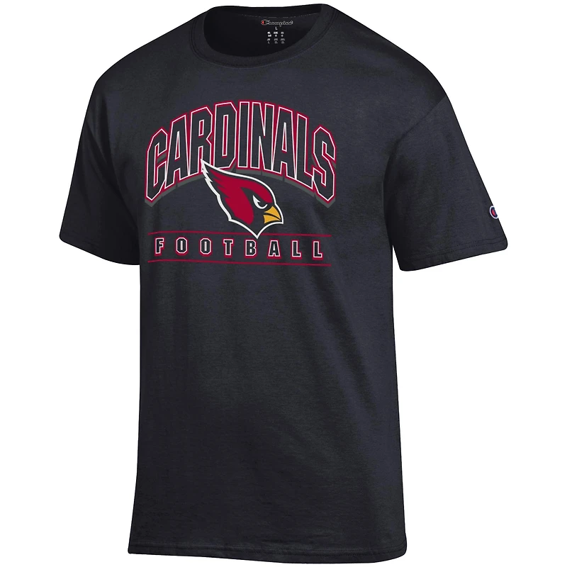 T-shirt de football américain Champion noir des Cardinals l'Arizona pour homme