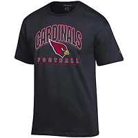 T-shirt de football américain Champion noir des Cardinals l'Arizona pour homme