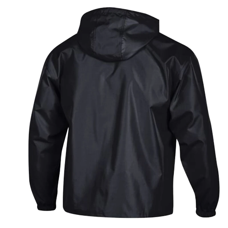 Veste coupe-vent à capuche pliable demi-zip Champion noire pour homme