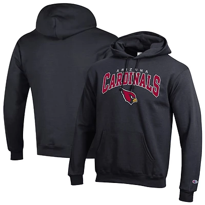 Men's Champion Black Arizona Cardinals Powerblend Arch over Logo Hoodie
