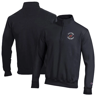 Men's Champion Black Arizona Cardinals Powerblend Quarter-Zip Pullover