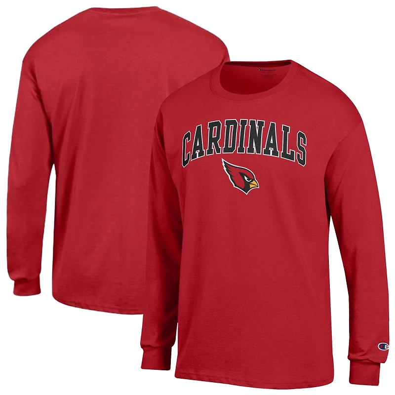 Men's Champion Cardinal Arizona Cardinals Arch Over Logo Long Sleeve T-Shirt