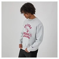 Sweat-shirt en molleton à tissage inversé Champion Heather Grey des Cardinals de l'Arizona pour homme