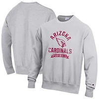 Sweat-shirt en molleton à tissage inversé Champion Heather Grey des Cardinals de l'Arizona pour homme