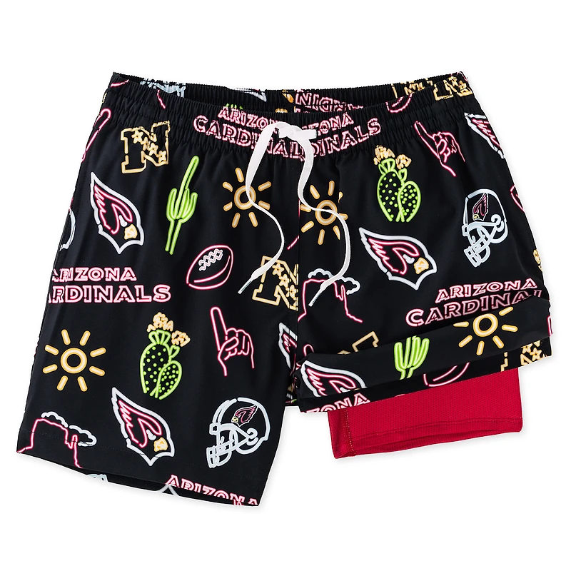 Men's Chubbies Black Arizona Cardinals The Neon 5.5" Classic Lined Swim Trunks