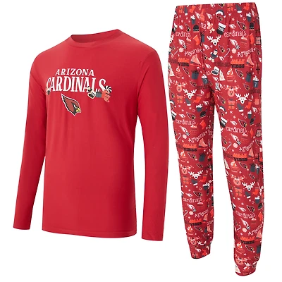 Ensemble haut à manches longues et pantalon marron Concepts Sport Cardinal des Arizona Cardinals pour hommes