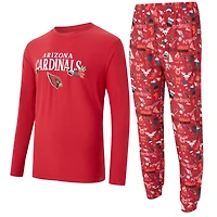 Ensemble haut à manches longues et pantalon marron Concepts Sport Cardinal des Arizona Cardinals pour hommes