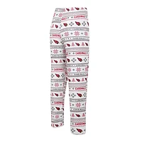 Ensemble de nuit pour hommes Concepts Sport blanc/Cardinal Arizona Cardinals Tinsel raglan T-shirt à manches longues et pantalon