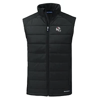 Men's Cutter & Buck Black Arizona Cardinals Helmet Evoke Hybrid Eco Softshell Recycled Full-Zip Vest