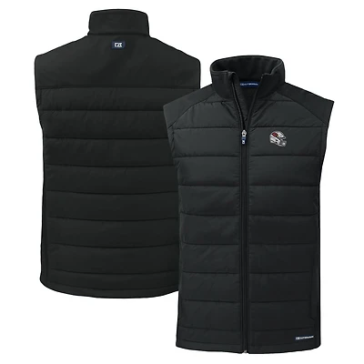 Men's Cutter & Buck Black Arizona Cardinals Helmet Evoke Hybrid Eco Softshell Recycled Full-Zip Vest