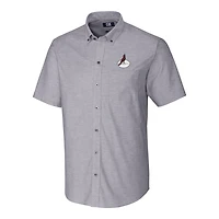 Chemise boutonnée à manches courtes et col boutonné pour homme, couleur anthracite, avec logo rétro des Cardinals de l'Arizona, coupeur buck, grande taille
