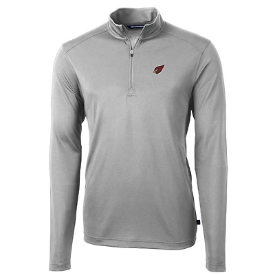Veste à enfiler Virtue Eco Pique grise quart de zip pour homme, la collection Cutter & Buck des Cardinals l'Arizona, grande taille