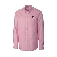 Men's Cutter & Buck Red Arizona Cardinals Big Tall Epic Easy Care Tattersall Long Sleeve Button Down Shirt