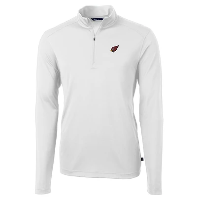 Veste à enfiler Virtue Eco Pique blanche quart de zip pour homme, la collection Cutter & Buck des Cardinals l'Arizona, grande taille