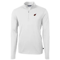 Veste à enfiler Virtue Eco Pique blanche quart de zip pour homme, la collection Cutter & Buck des Cardinals l'Arizona, grande taille