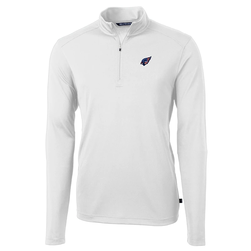 Veste zippée quart de tour Virtue Eco Pique recyclée pour homme, blanche, des Cardinals l'Arizona, grande taille