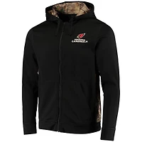 Sweat à capuche zippé Dunbrooke noir/camouflage Realtree Arizona Cardinals Decoy Tech Fleece pour homme